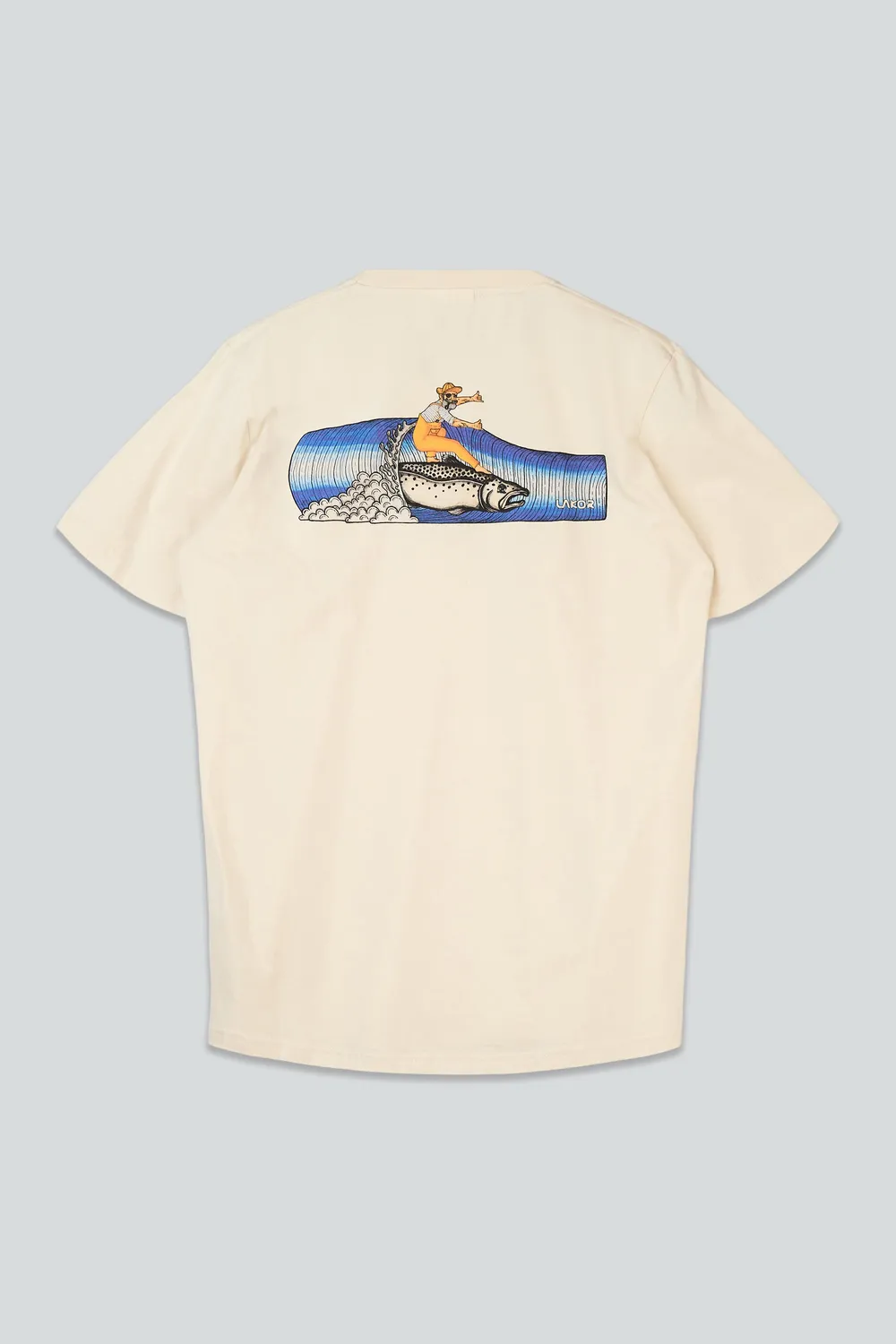 LAKOR Salmon Surfer T-Shirt Rainy Day Bio-Baumwolle