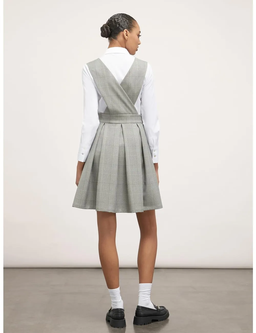 Motivi Karo-Kleid Freizeitkleid mit Kellerfalten