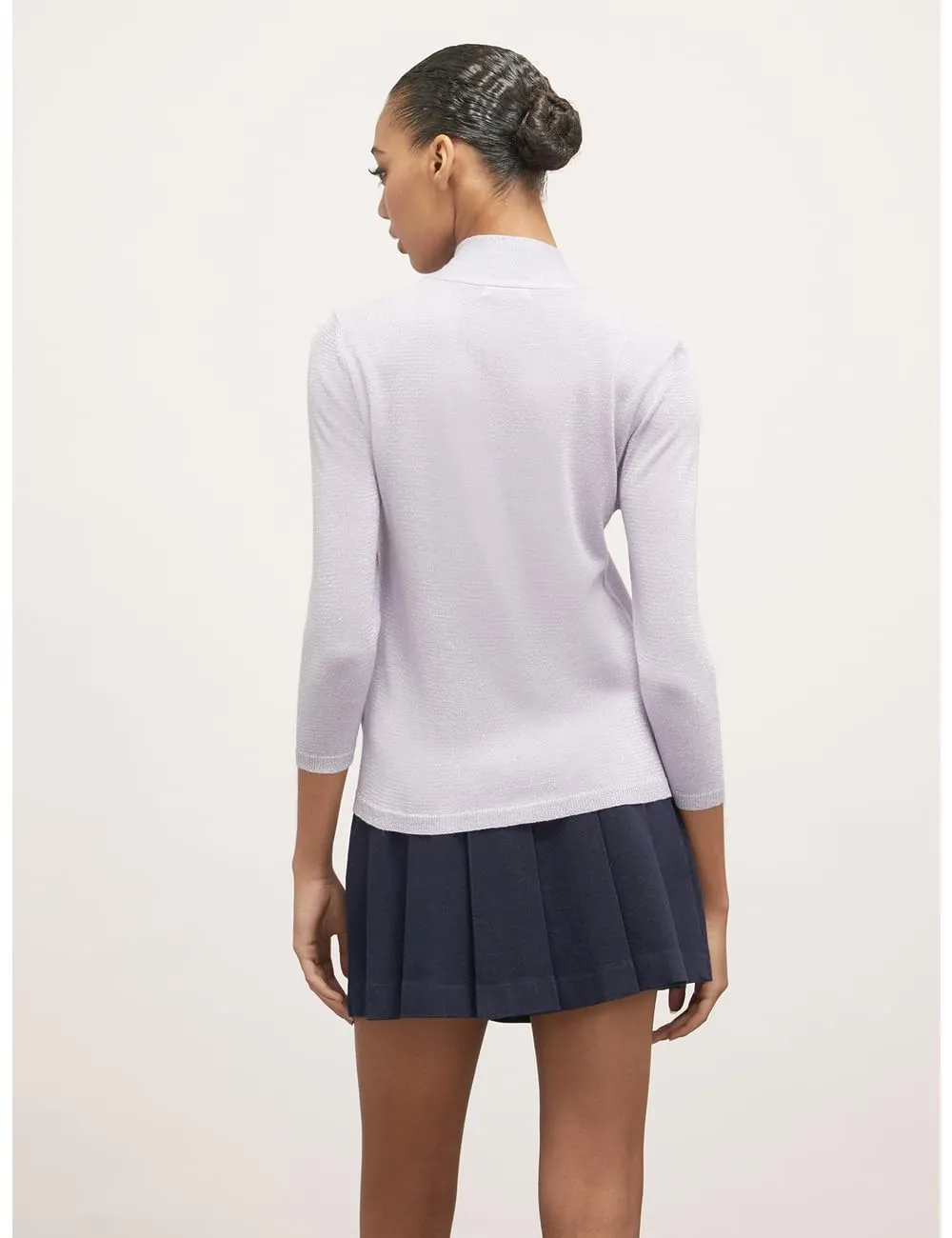 Motivi Lurex-Pullover mit Schärpengürtel Glanz