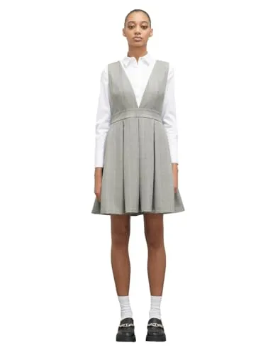 Motivi Karo-Kleid Freizeitkleid mit Kellerfalten