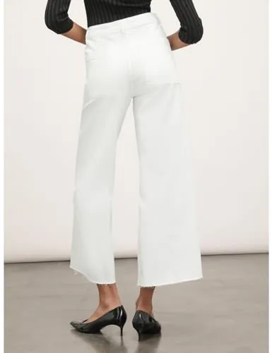 Motivi Cropped-Hose Fransensaum Baumwolle High Waist