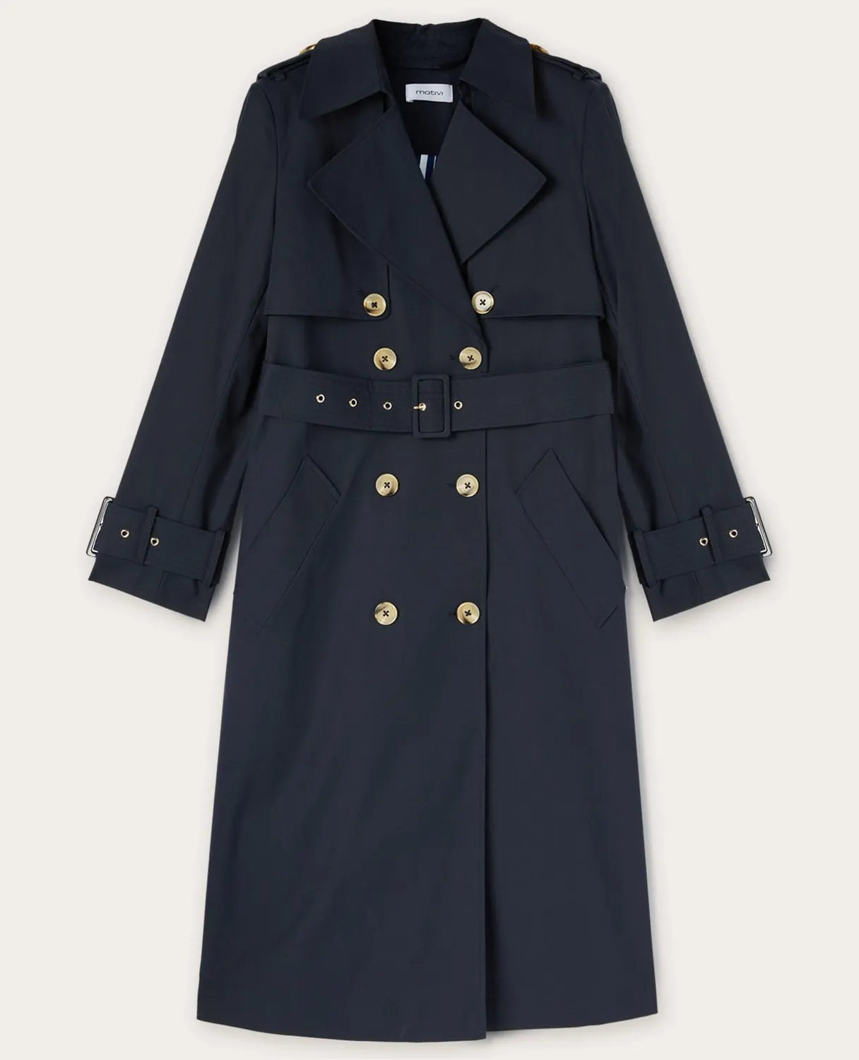motivi Spring Summer 24 Trenchcoat zweireihig lang Gürtel