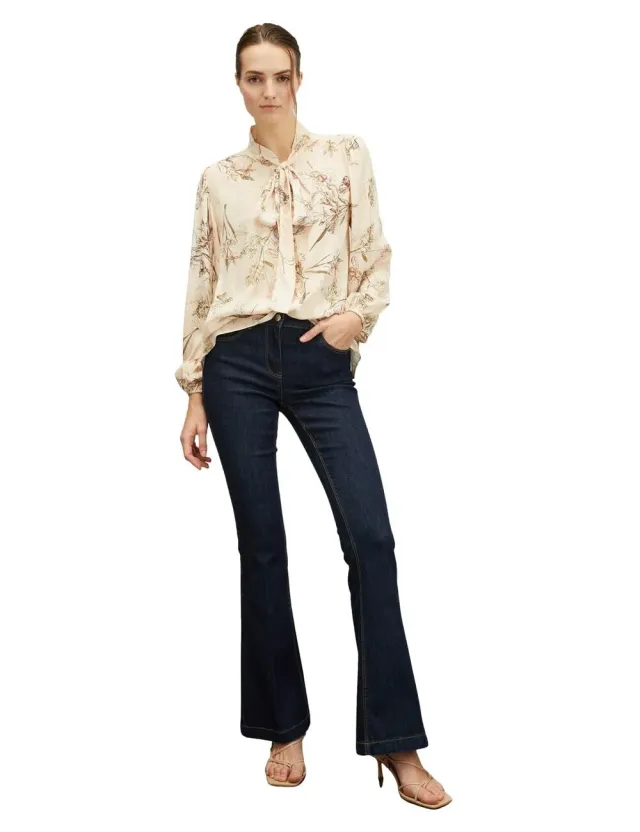 Motivi Bluse Schleife Blumenmuster Musselin