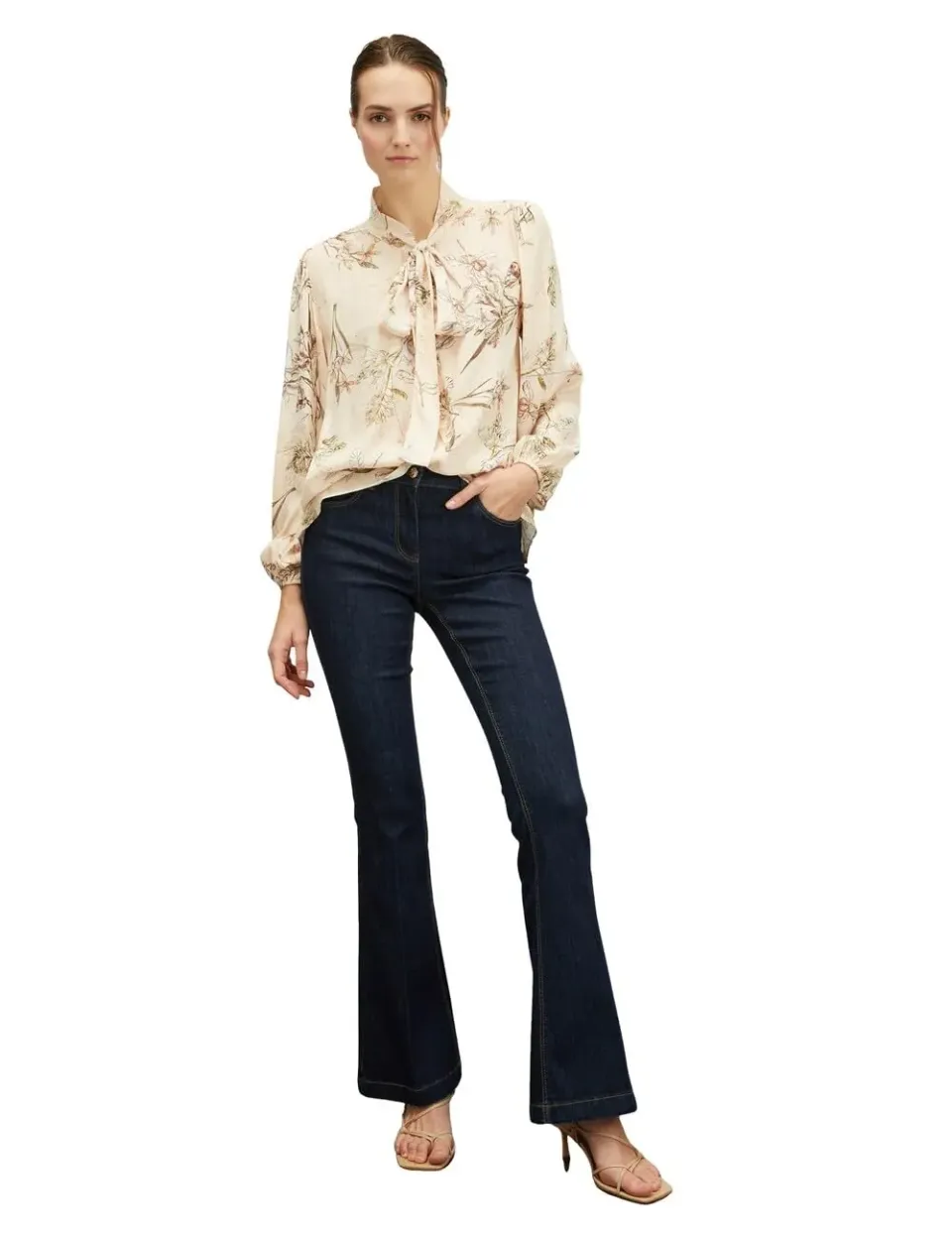 Motivi Bluse Schleife Blumenmuster Musselin