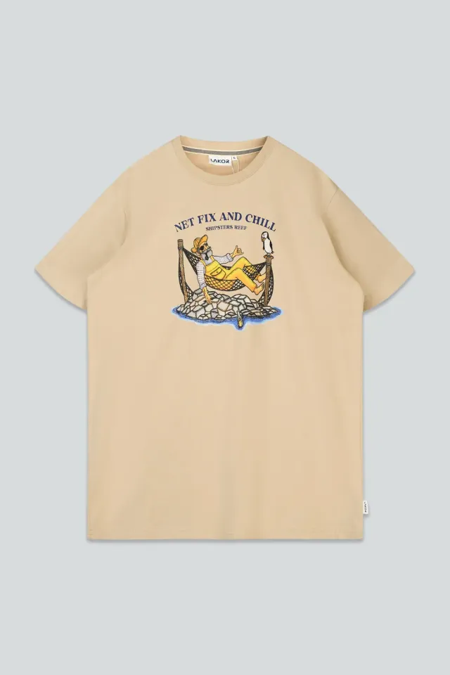 LAKOR Net Fix and Chill T-Shirt White Pepper Bio