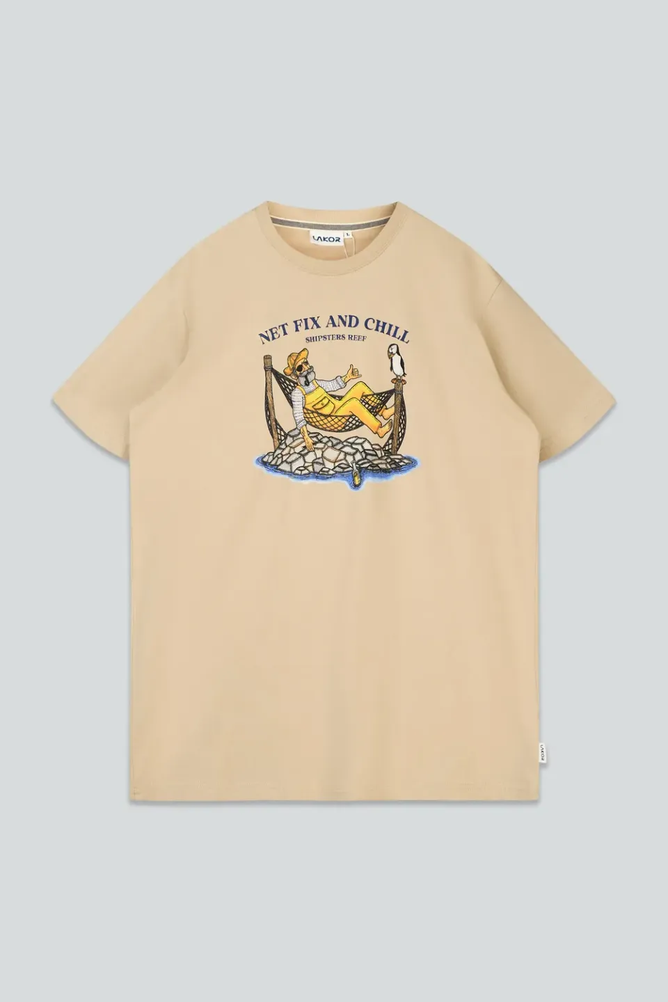 LAKOR Net Fix and Chill T-Shirt White Pepper Bio