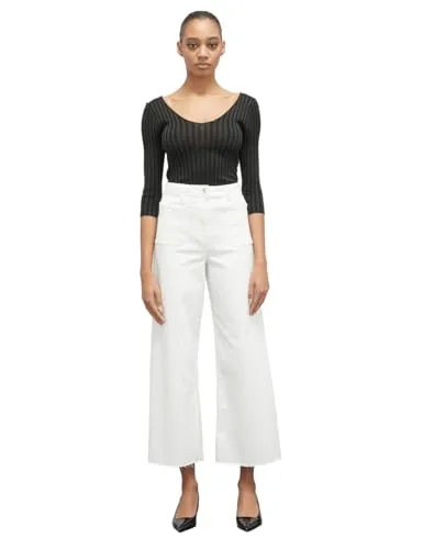 Motivi Cropped-Hose Fransensaum Baumwolle High Waist