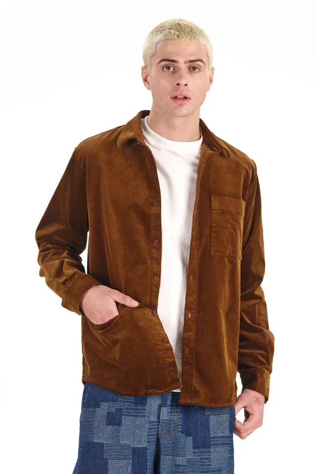 KOMODO OSCAR Overshirt Herren chestnut Bio-Cord