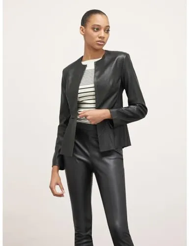 Motivi Peplum-Blouson Lederimitat mit Volant