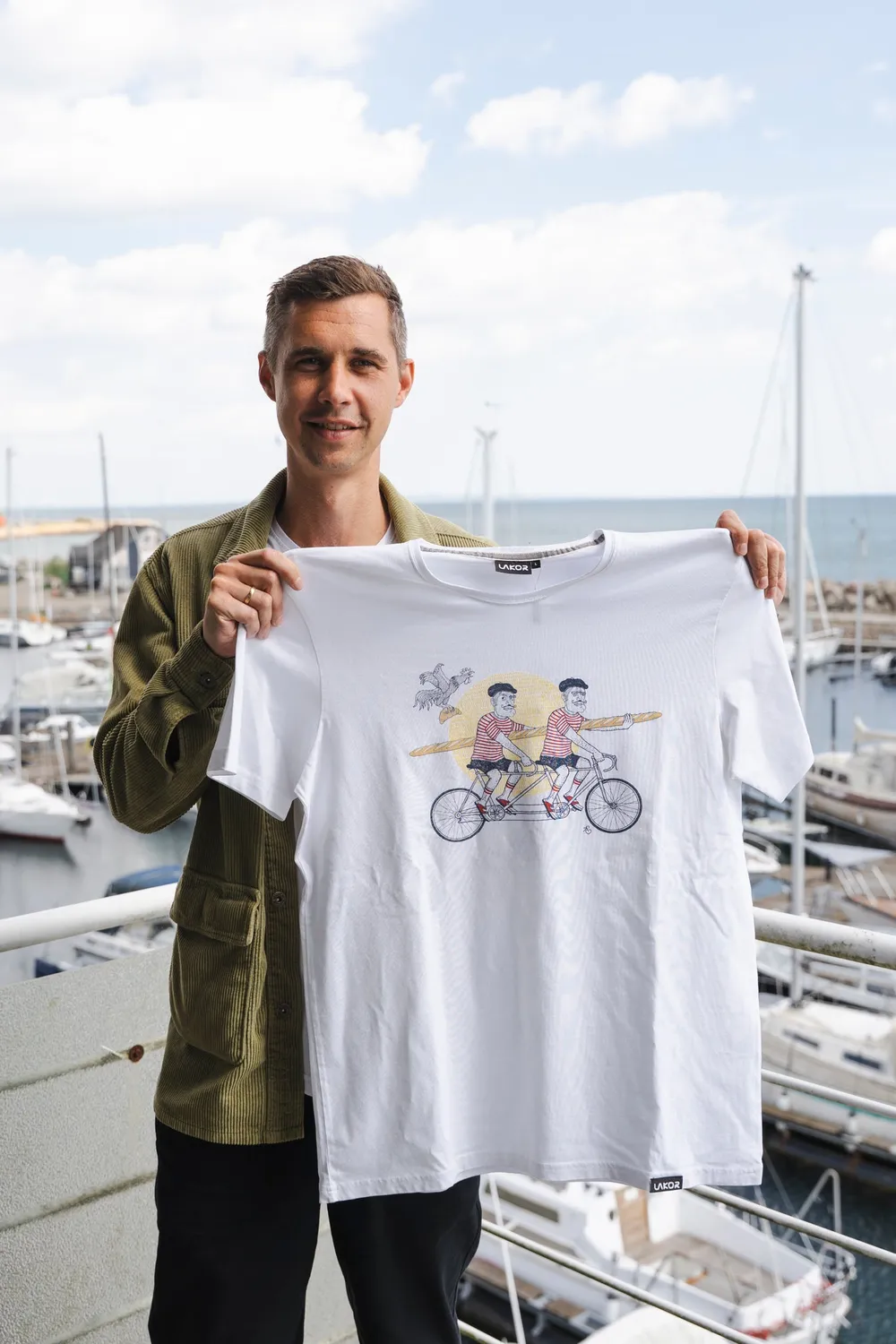 LAKOR Social Cyclist T-Shirt Star White Bio-Baumwolle