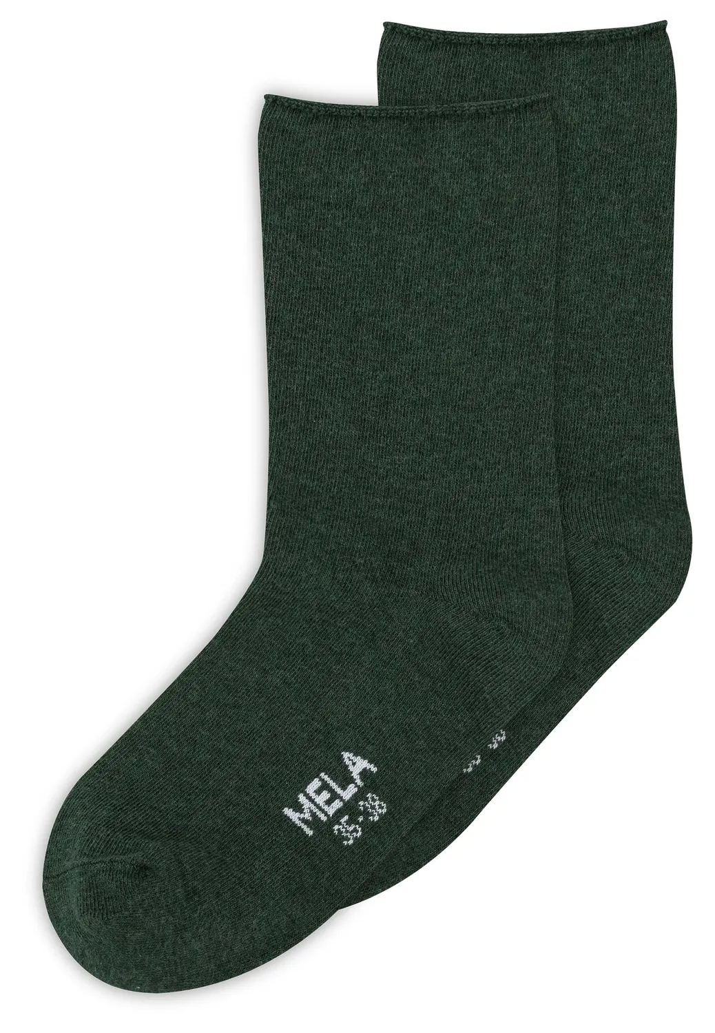 MELA Rollsaum Socken 2 Paare schwarz 39-42 aus Bio-Baumwolle