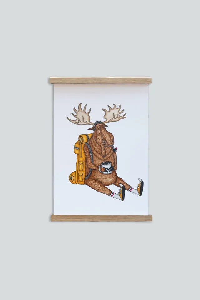 LAKOR Snooze Moose Poster weiß 250g