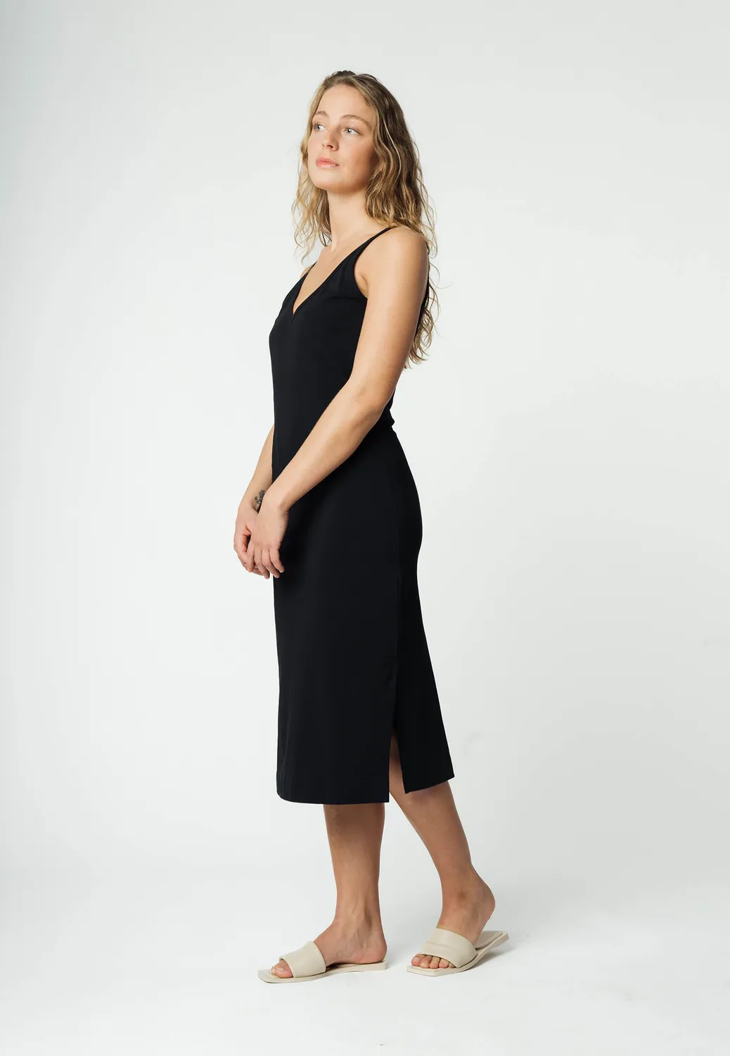 MELA Style SADHANA Midi Kleid dunkelblau aus Bio-Baumwolle