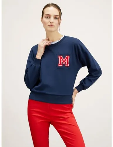 Motivi Sweatshirt mit bestickter Tasche Damen aus Baumwolle