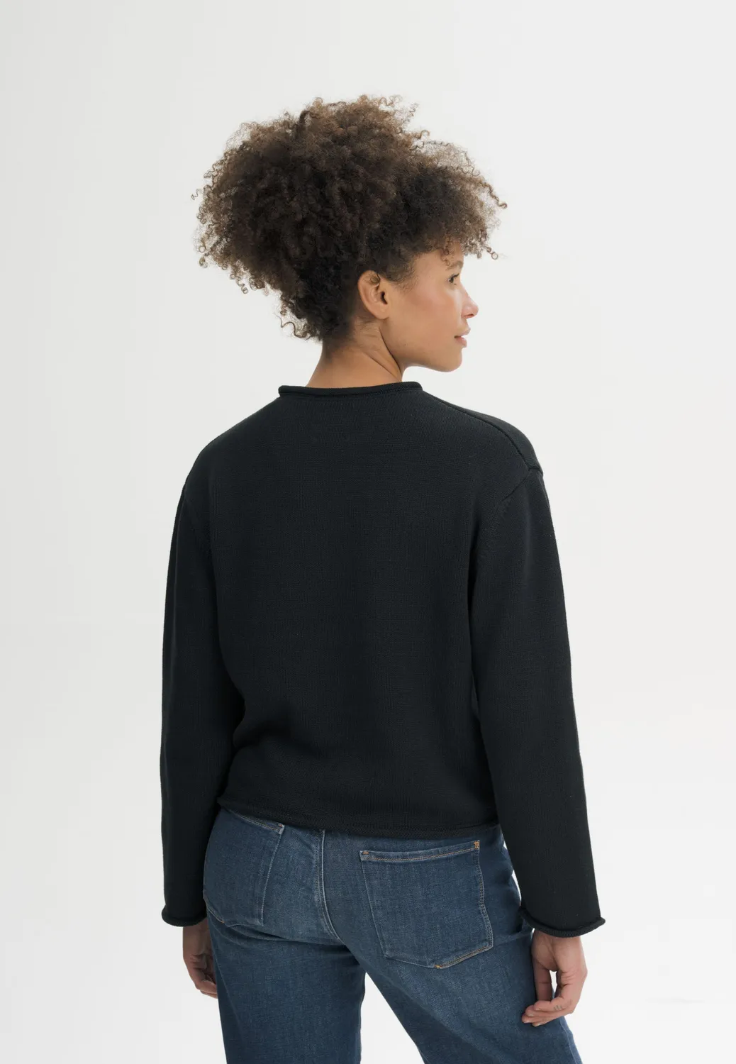 MELA GEETHA Strickpullover kiesel melange aus Baumwolle