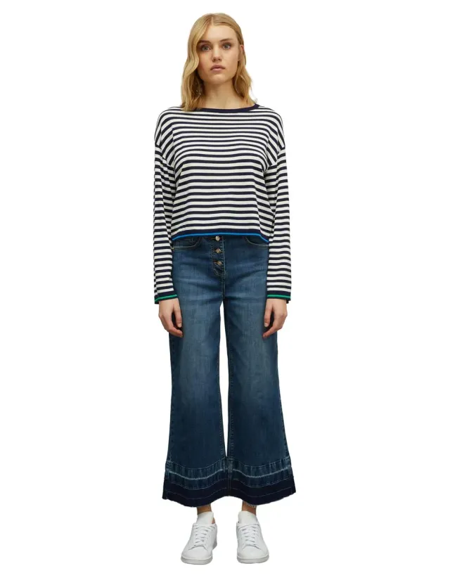 Motivi Strickpullover U-Boot-Ausschnitt gestreift