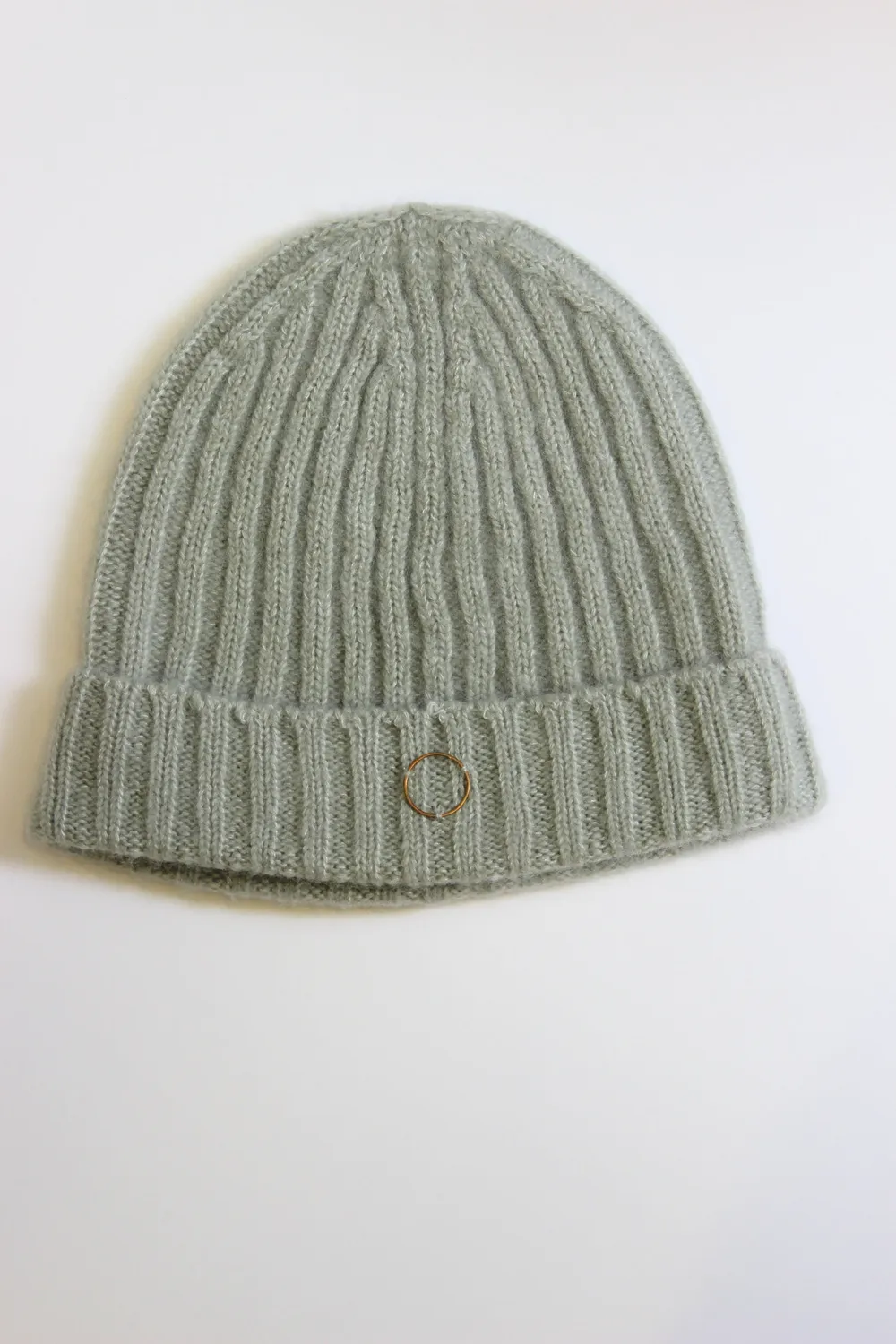 Oyuna Orb Mütze Mint gerippt Cashmere-Seide