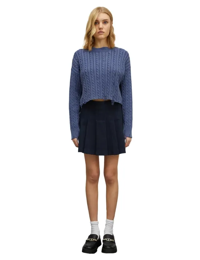 Motivi Zopfpullover Aged-Optik Pullover L aus Baumwolle