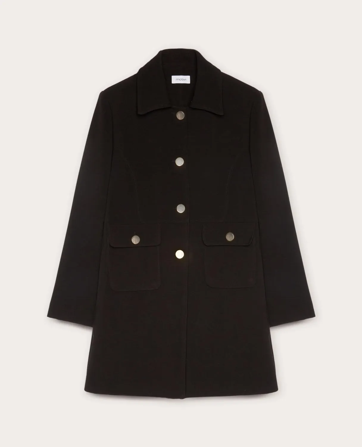 Motivi Lightweight Lined Coat Mantel Viskose gefüttert