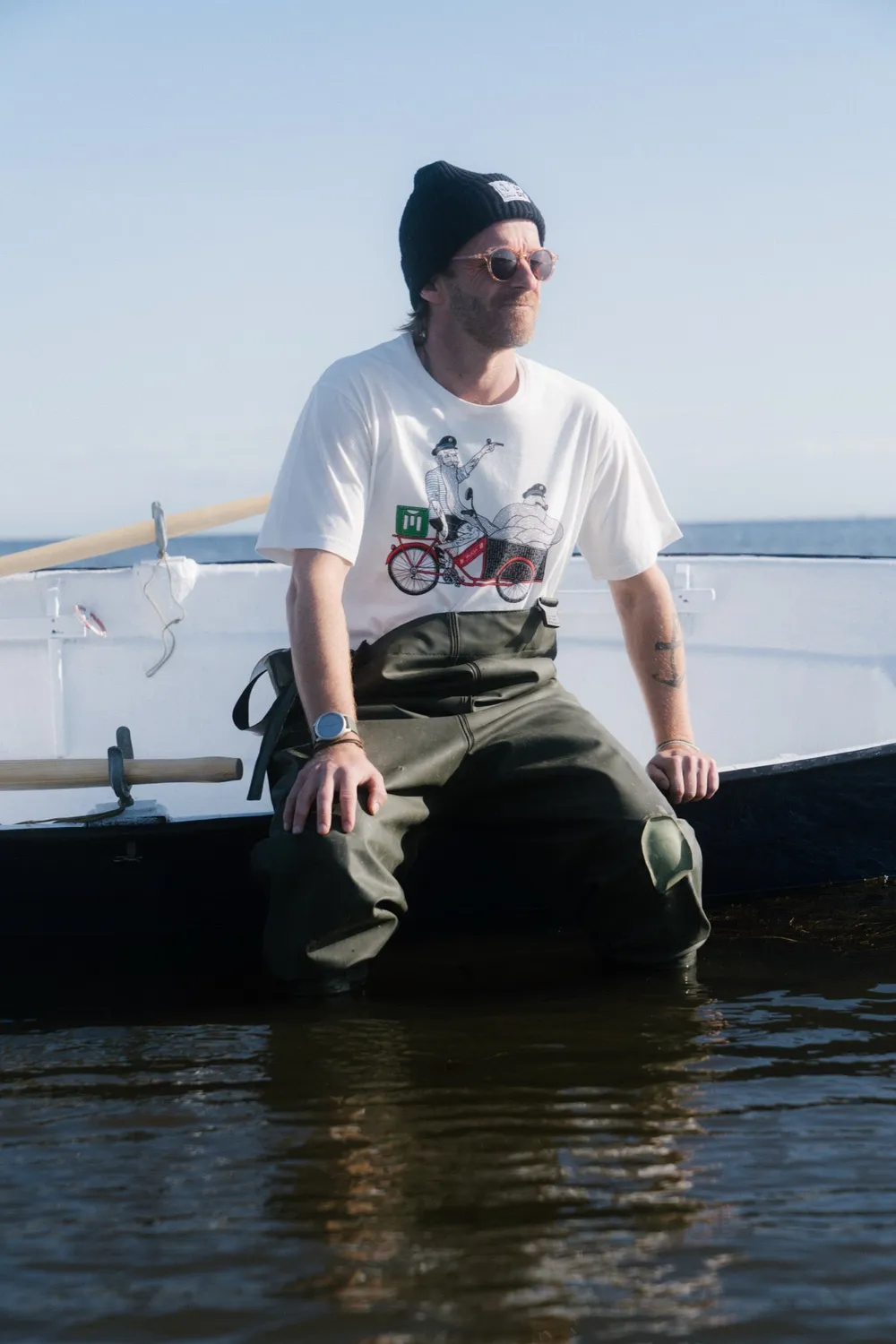 LAKOR Cargo Mopet T-Shirt Star White Bio-Baumwolle