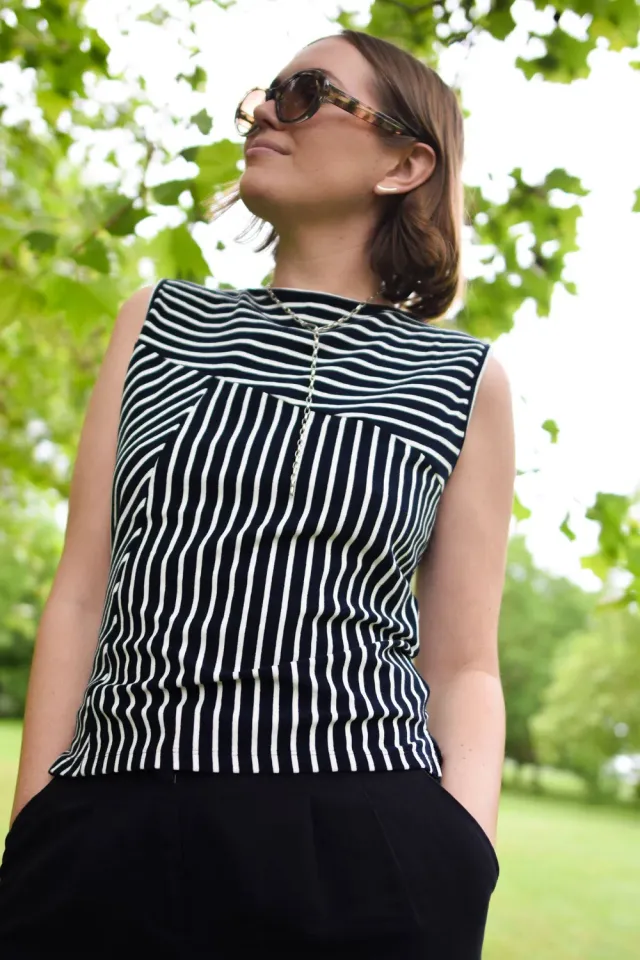 Komodo Etosha Top Damen navy-streifen Stretch
