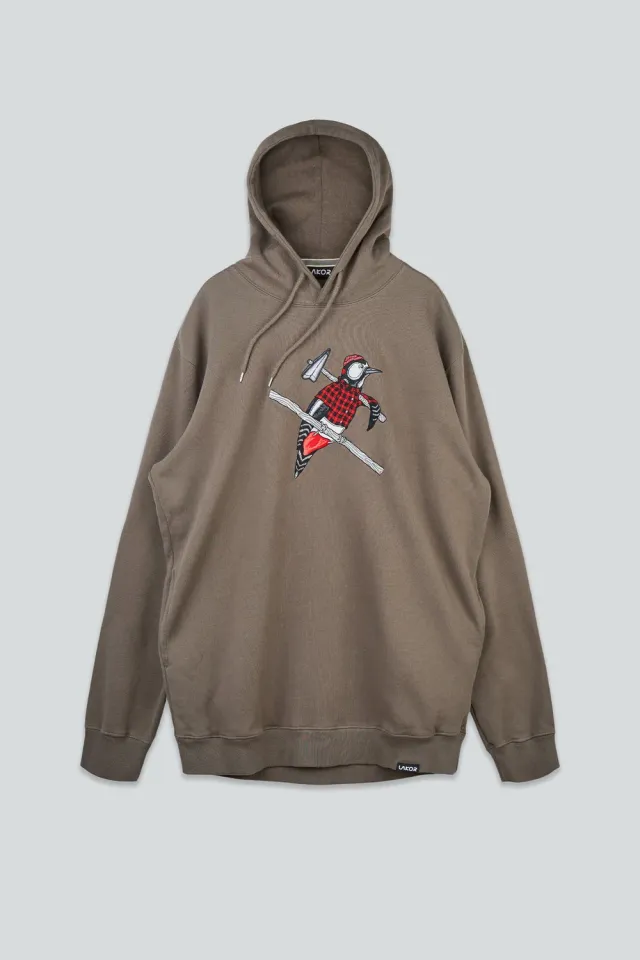 LAKOR Woodpecker Hoodie Morel Bio-Baumwolle