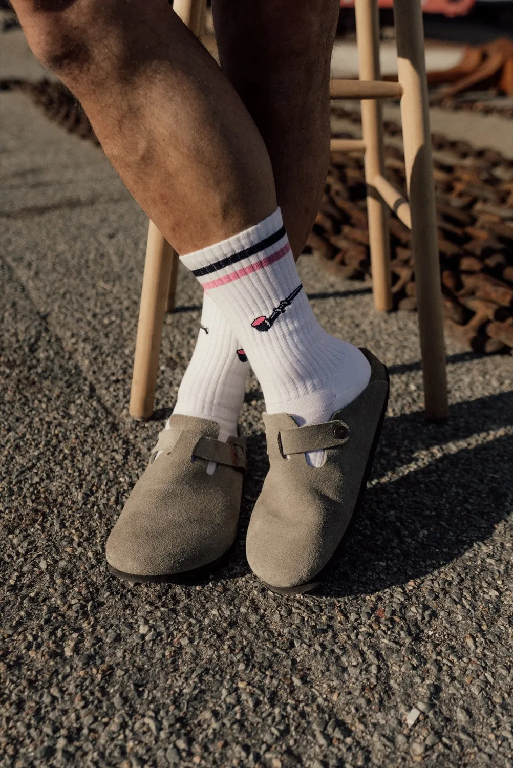 LAKOR Lakridspibe Tennis Socken Weiß Bio-Baumwolle