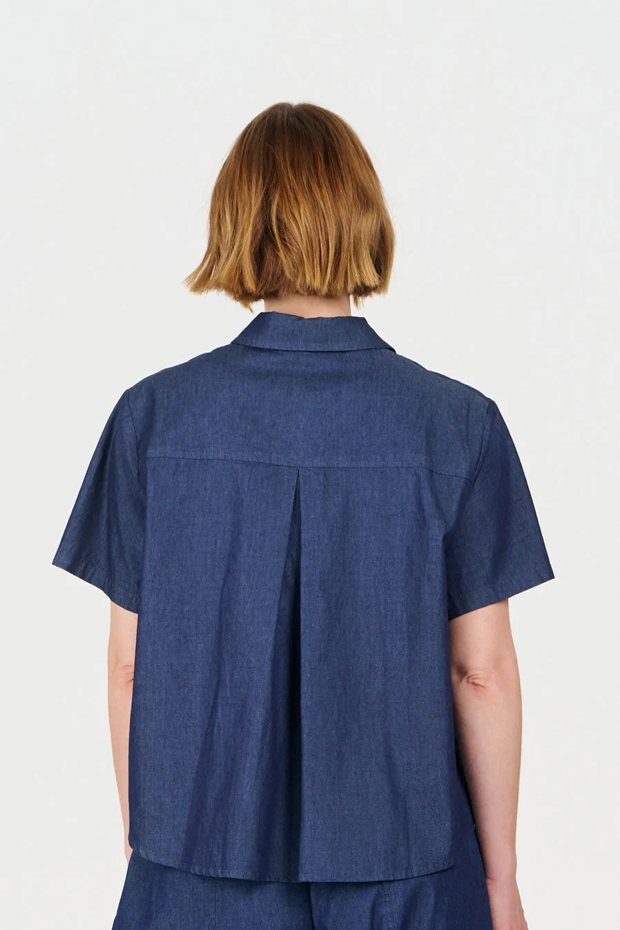 Komodo Polly Top Midwash Bio-Baumwolle Denim-Optik