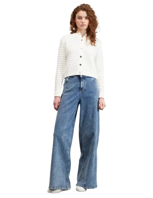 Motivi Bouclé-Cardigan kurz Strickjacke Baumwollmix