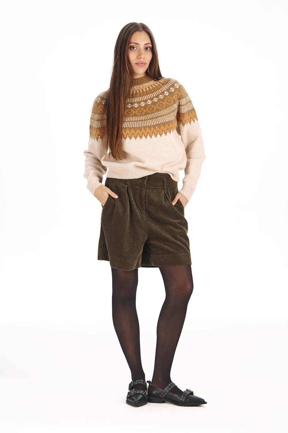 KOMODO FAIR Isle Pullover sand Lambswool
