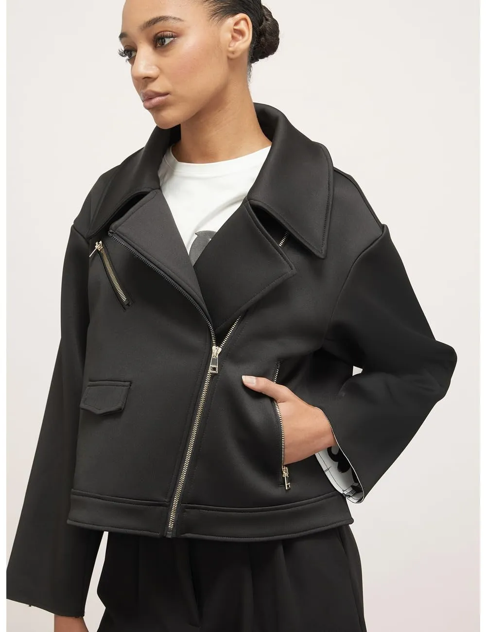 Motivi Oversize-Bikerjacke Scuba-Jacke mit Print
