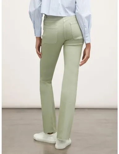 Motivi Flare-Hose Stretch-Baumwolle Fransensaum hohe Taille