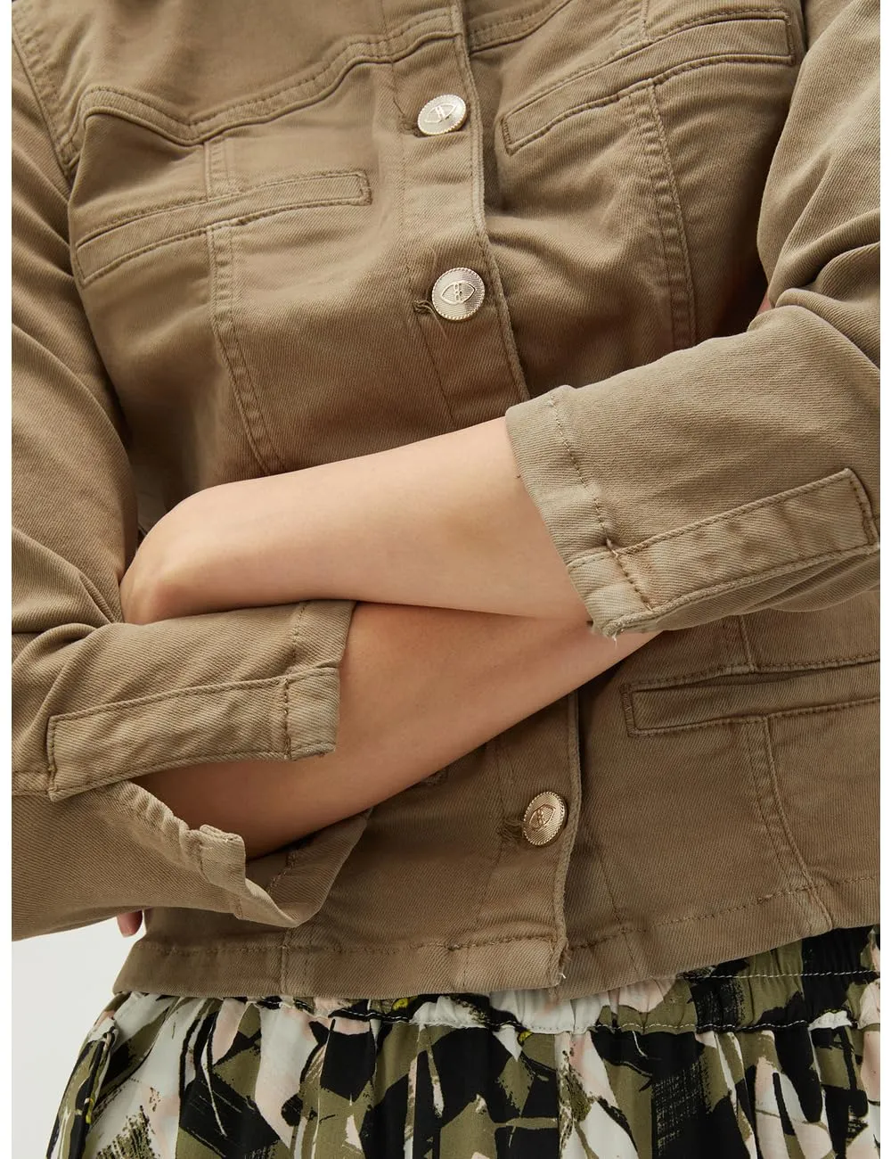 Motivi Blousonjacke aus Drillich Damen aus Baumwolle