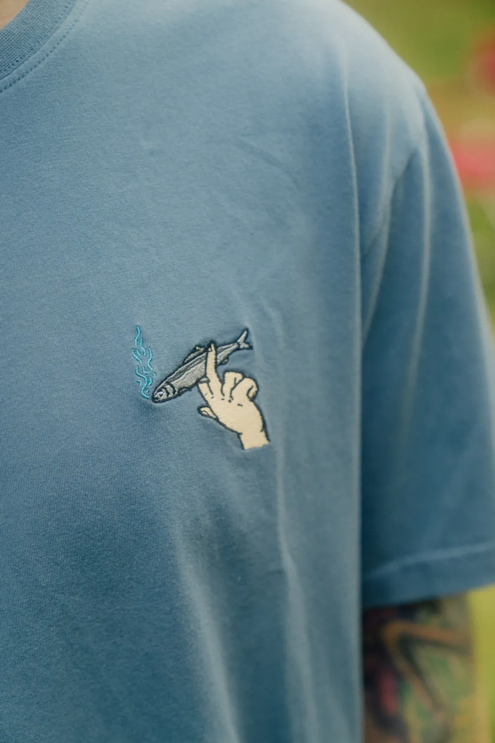 LAKOR Mini Smoking Fish Hand T-Shirt Bering Sea Bio-Baumwolle