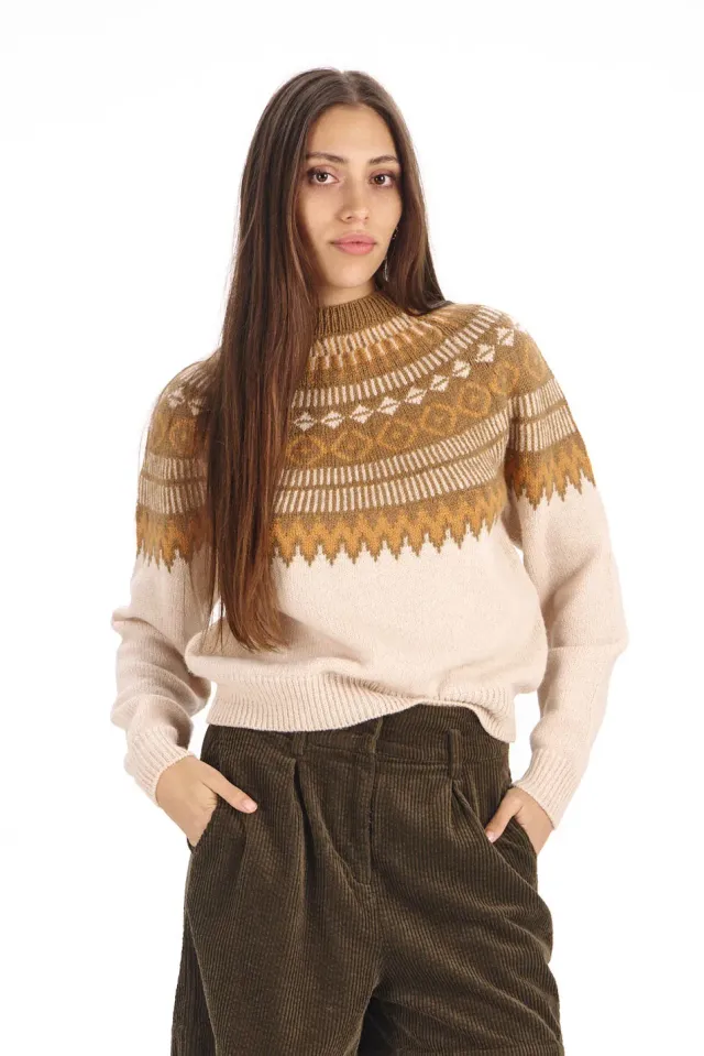 KOMODO FAIR Isle Pullover sand Lambswool