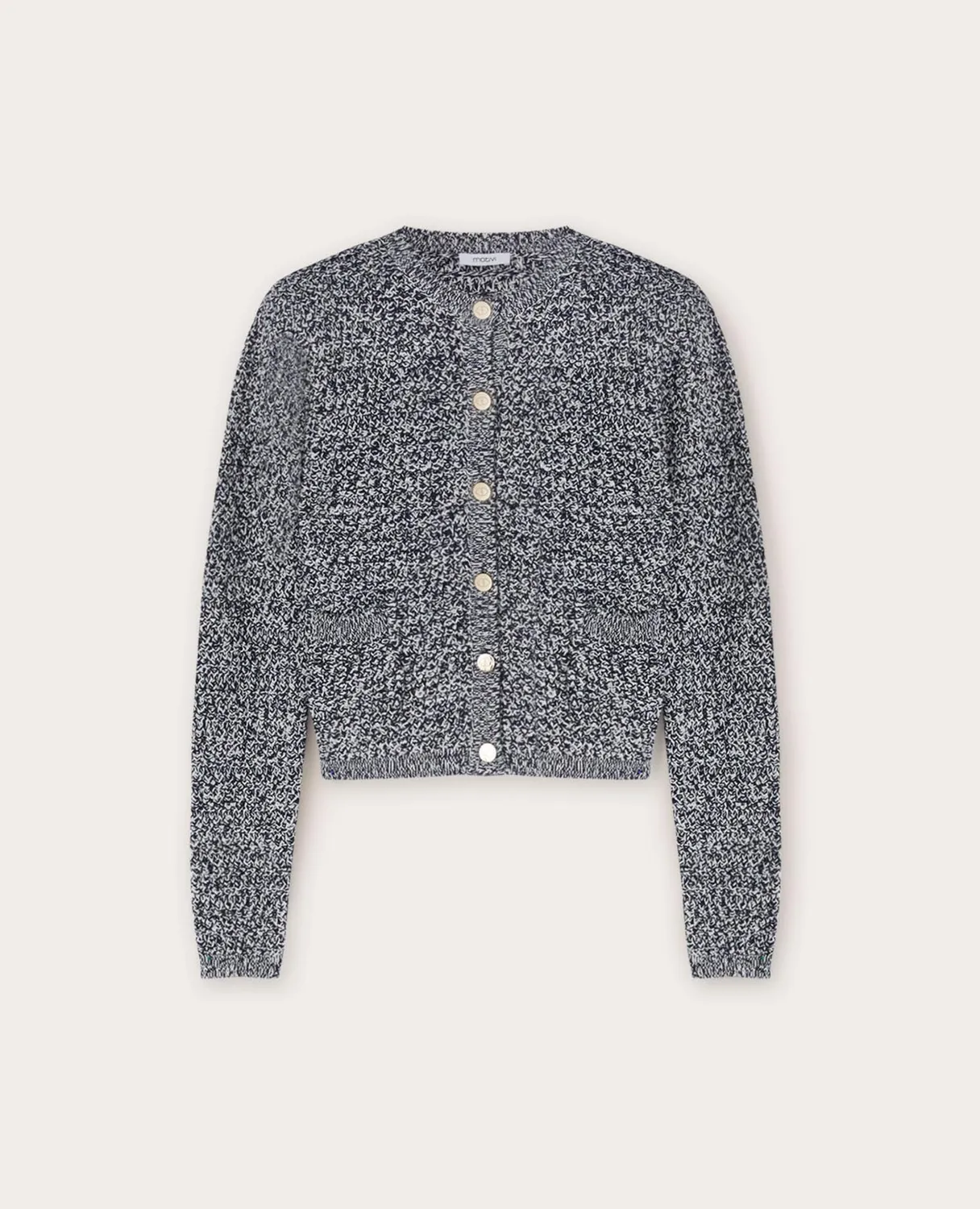 Motivi Kurzer Bouclé-Cardigan Jacke Baumwollmix