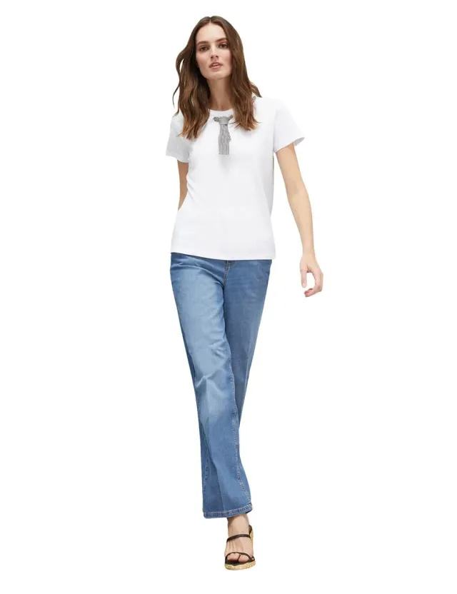 Motivi T-Shirt Damen mit Ösen und Bändchen