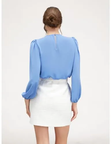Motivi Bluse Damen mit Kristallsteinen Langarm