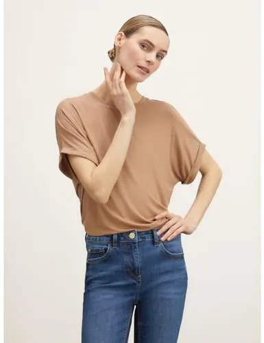 Motivi Oversize T-Shirt mit Lurex-Ausschnitt