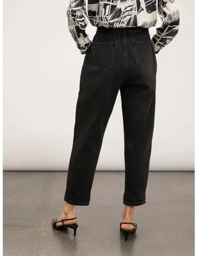 Motivi Baggy-Jeans hohe Taille schwarze Waschung