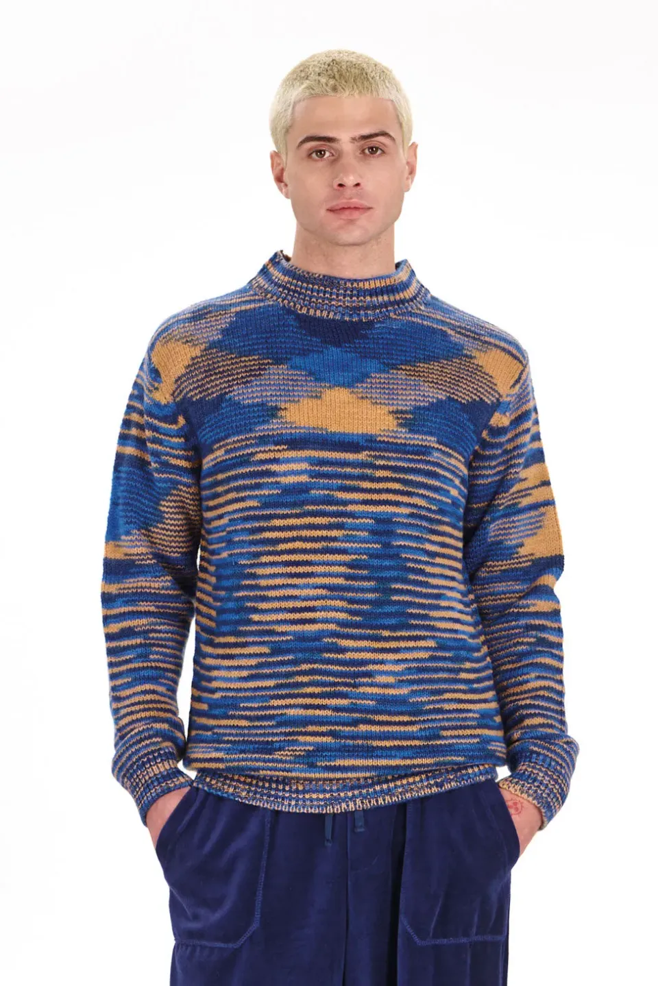 KOMODO TERUMA Pullover Cobalt Handstrick Herren