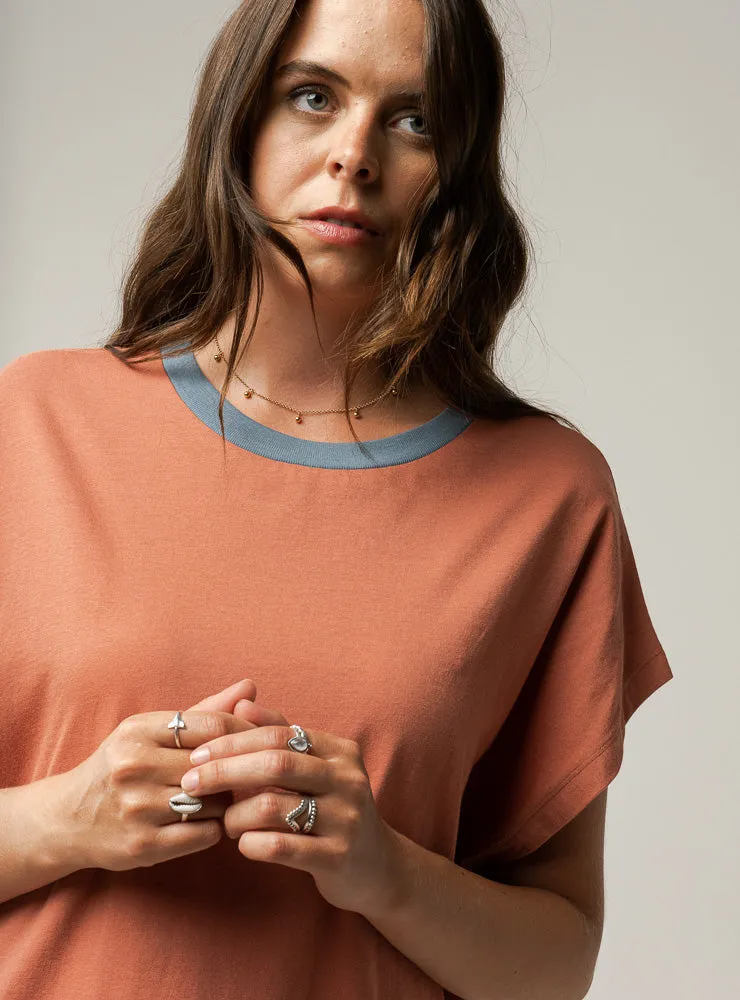 MELA SUNEA T-Shirt-Kleid thymian Bio-Baumwolle