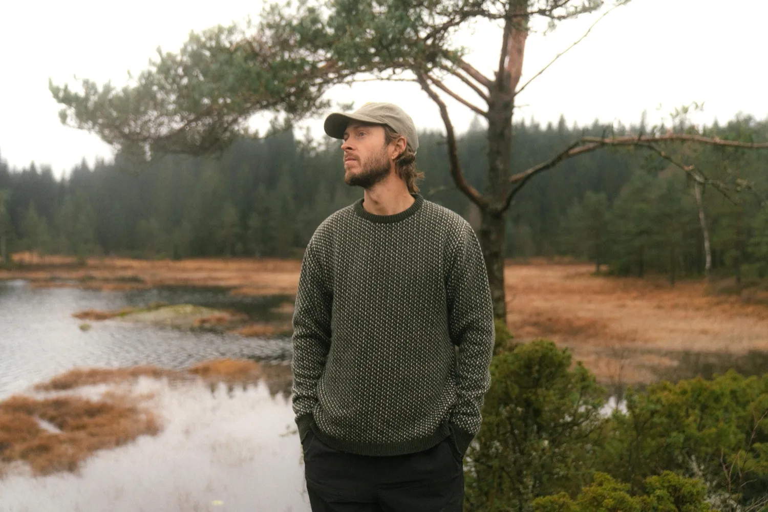 LAKOR Jysk Knit Strickpullover Army Lammwolle