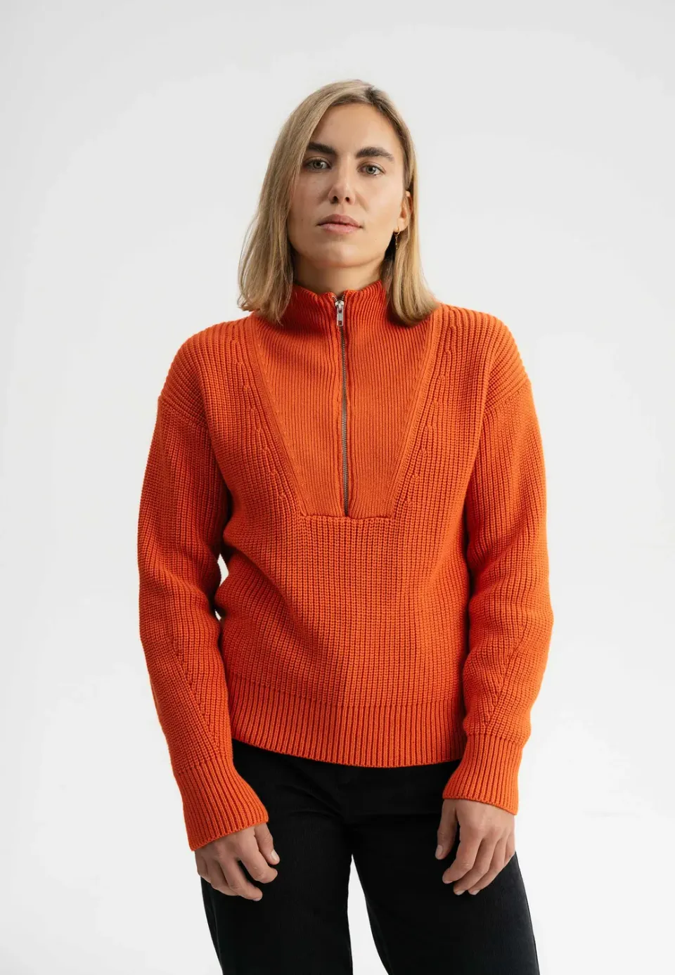 MELA KIMAYA Rippstrick Troyer navy M Baumwolle