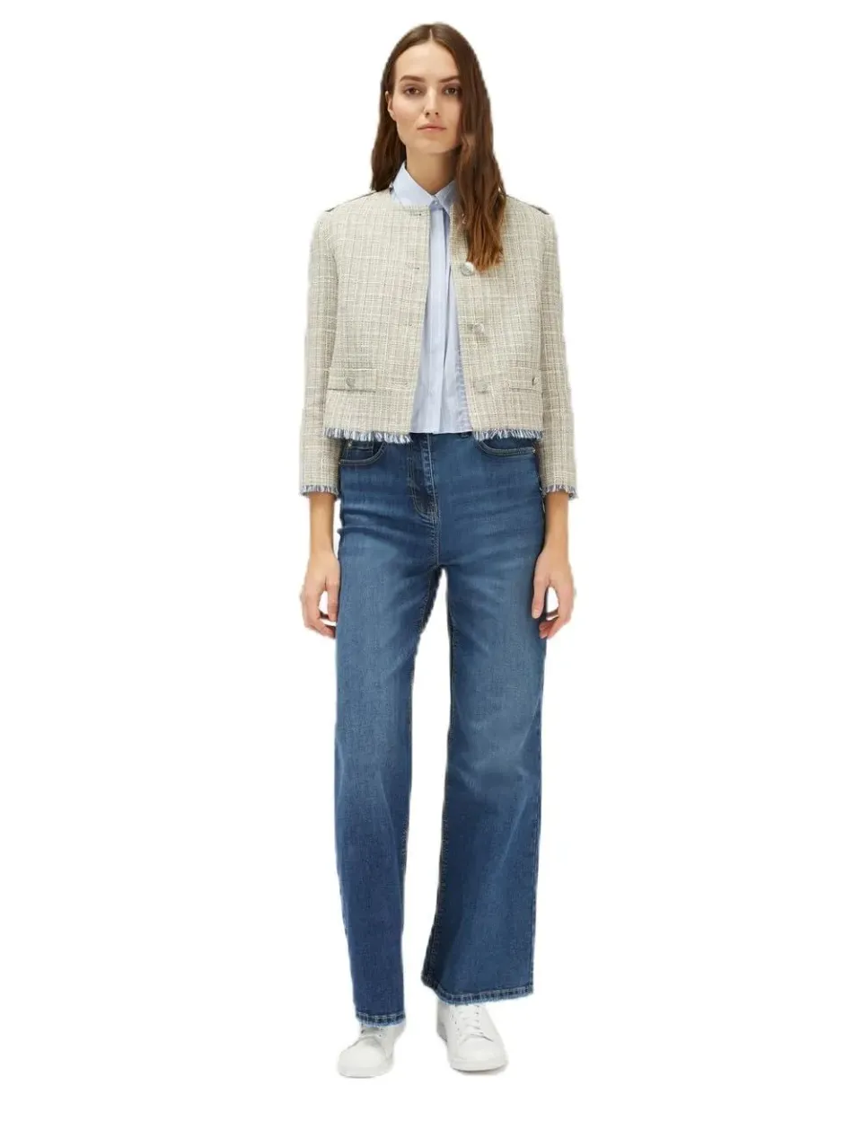 Motivi kurze Tweed-Lurex-Jacke Baumwolle
