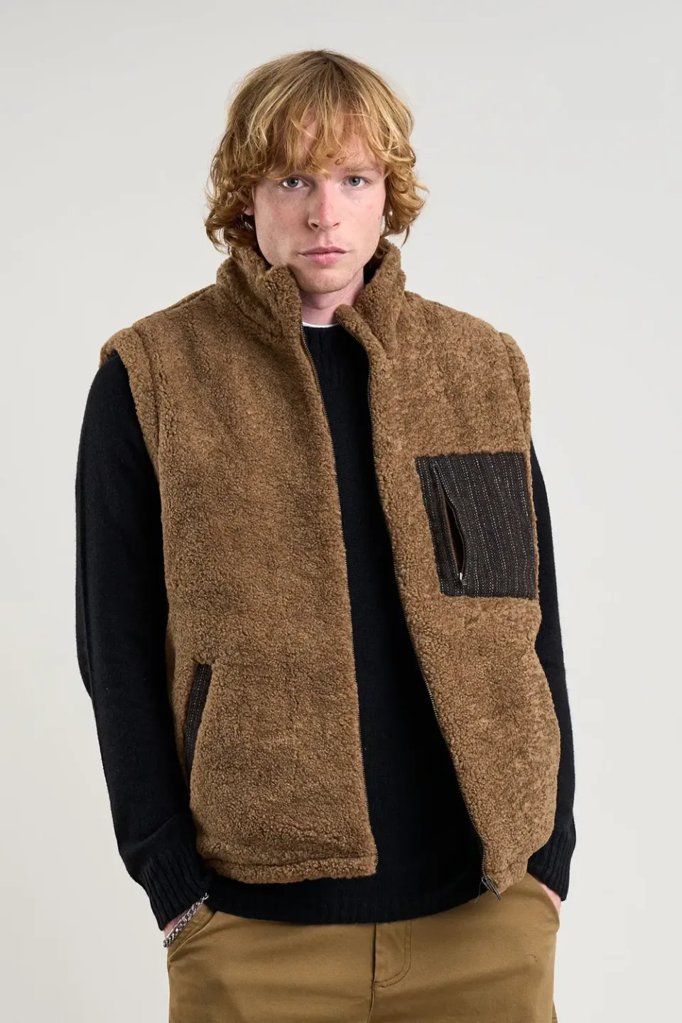 KOMODO CHRIS Fleece Weste Mink Recycling Fleece