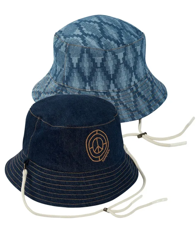 Komodo Petal Fischerhut Bio-Denim wendbar