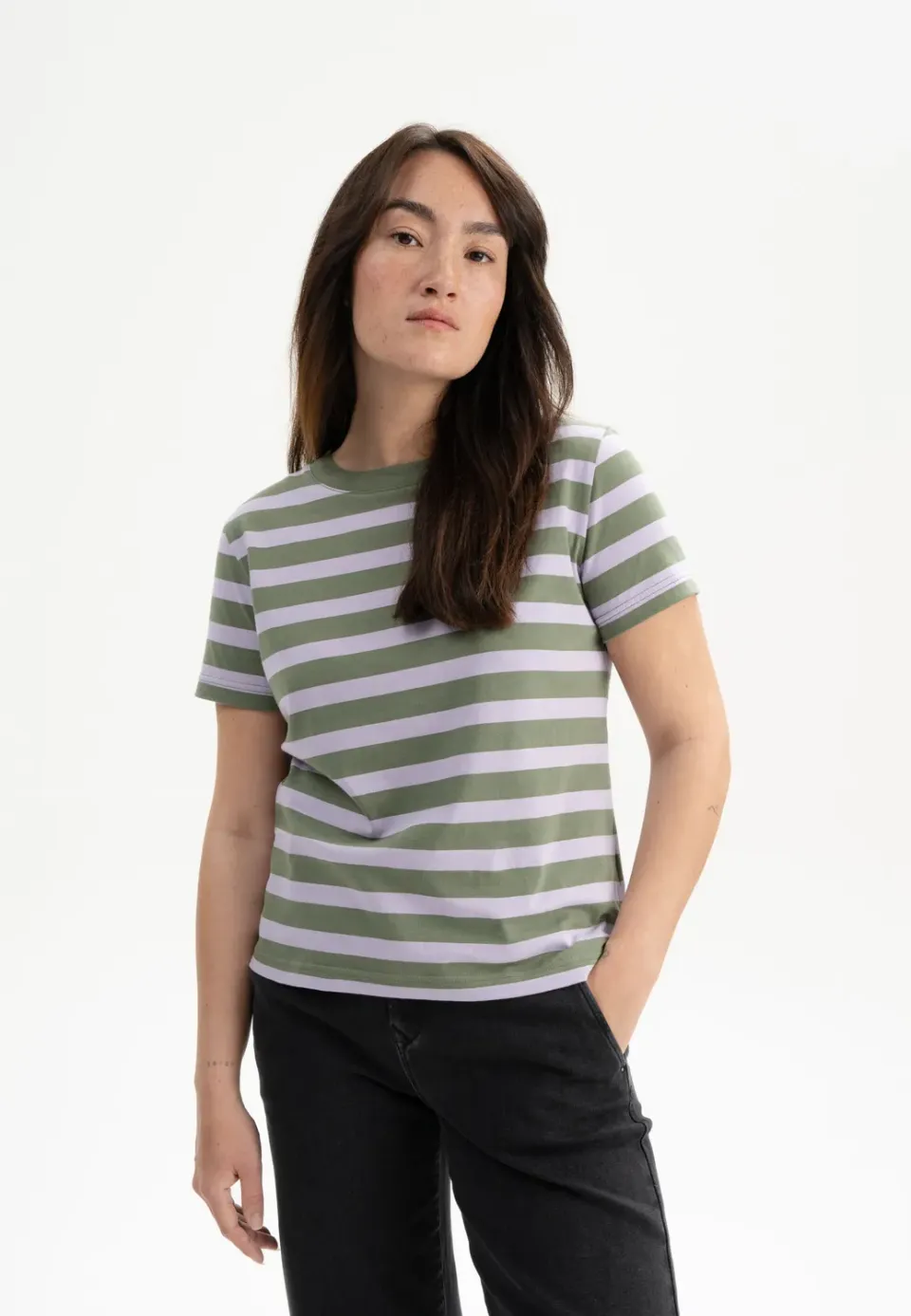 MELA KHIRA Stripes T-Shirt marmeladen streifen Bio-Jersey