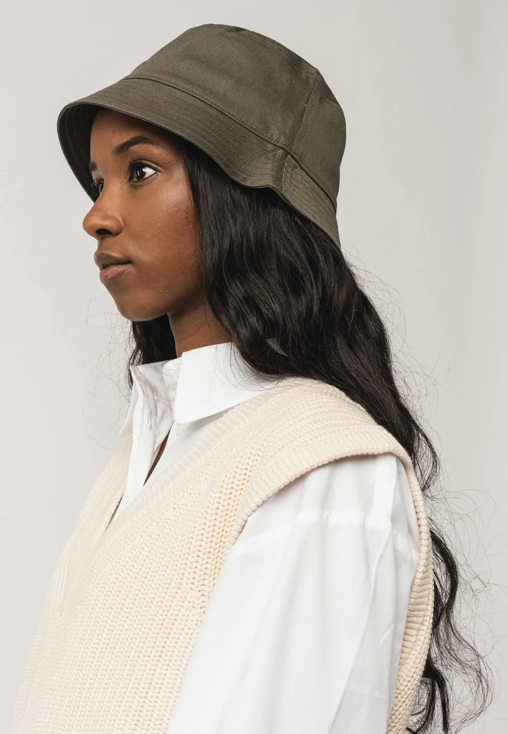 MELA AFTAB Bucket Hat schwarz Twill Bio