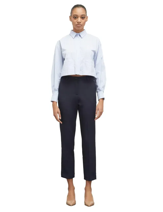 Motivi Spring Summer 24 Regular-Hose einfarbig Bügelfalte